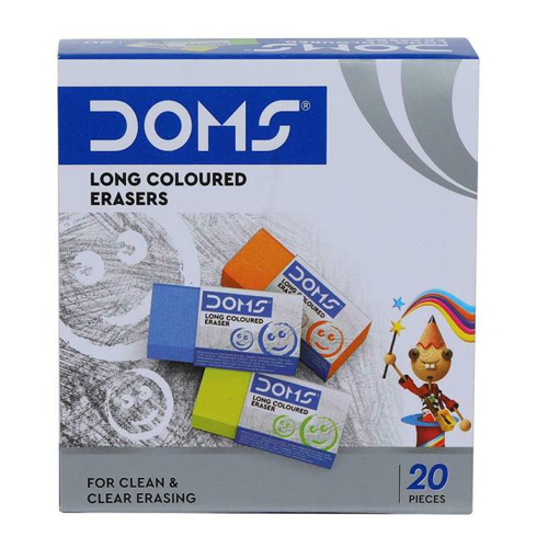 long coloured erasers Rubber 20 piece